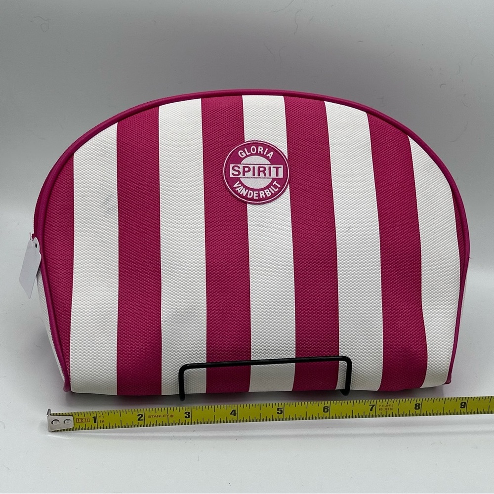 Gloria Vanderbilt Fuchsia and White Striped Pouch